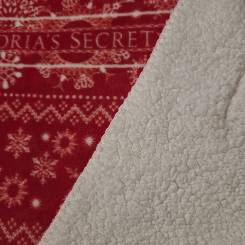 Victoria's Secret Sherpa Festive Red and White Throw